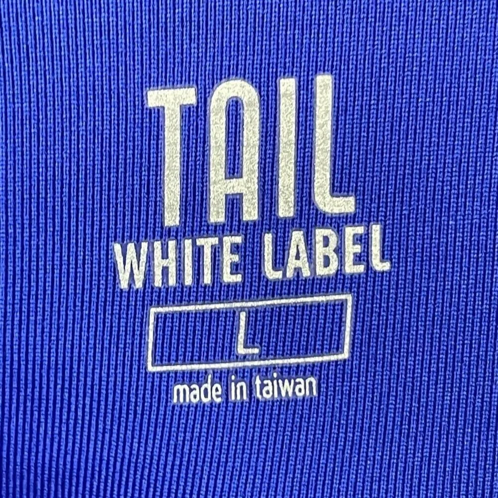 Tail Skort Jersey Black Blue White Geometric Zip Pockets Skirt‎ Size L